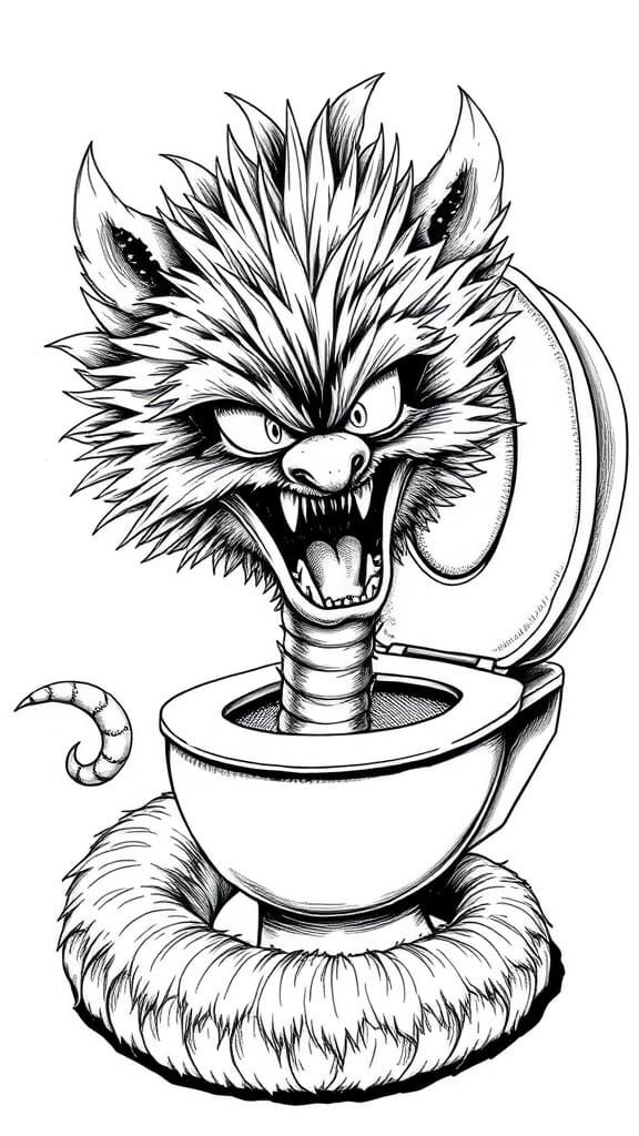 Hyper Realistic Furry Snake Emerges from Toilet with Furby H...