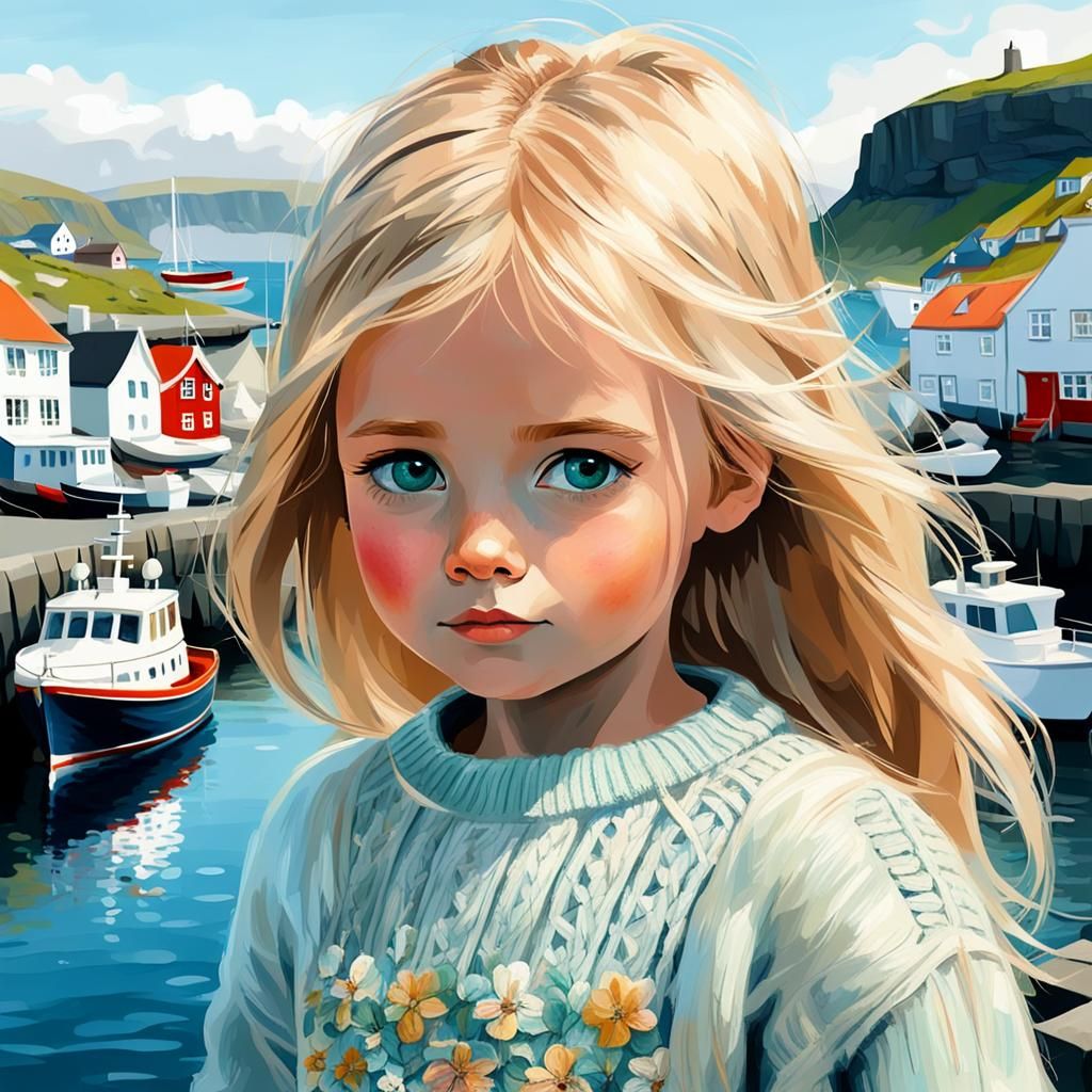 Little girl in Faroe Islands