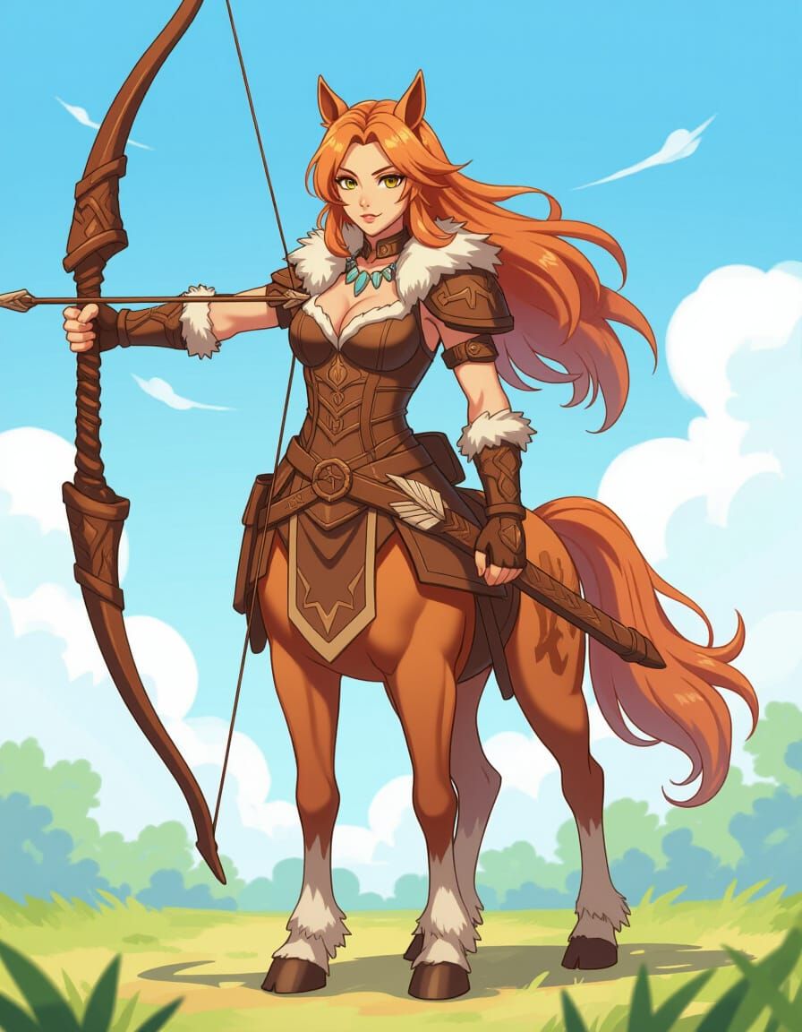 Fantasy Centaur Archer in Anime Style