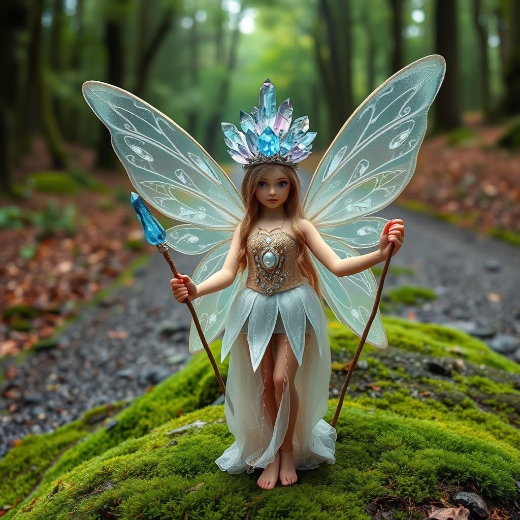 Enchanted Forest Fairy in Crystal Headdress