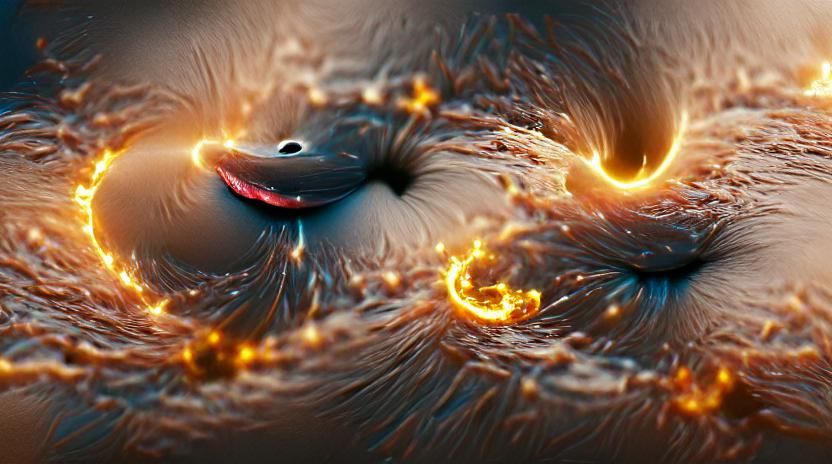 Burning Accretion Disk Around Black Hole in VRay
