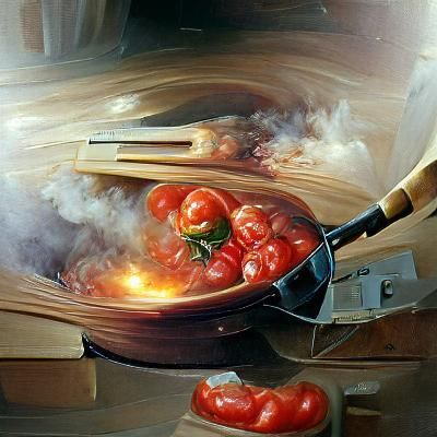 Dramatic Kitchen Storm: Oil Painting