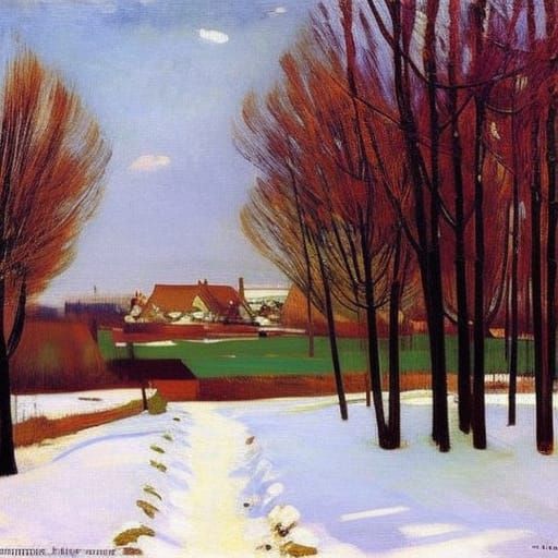 Spring Knocks: Winter's End in Impressionistic Style