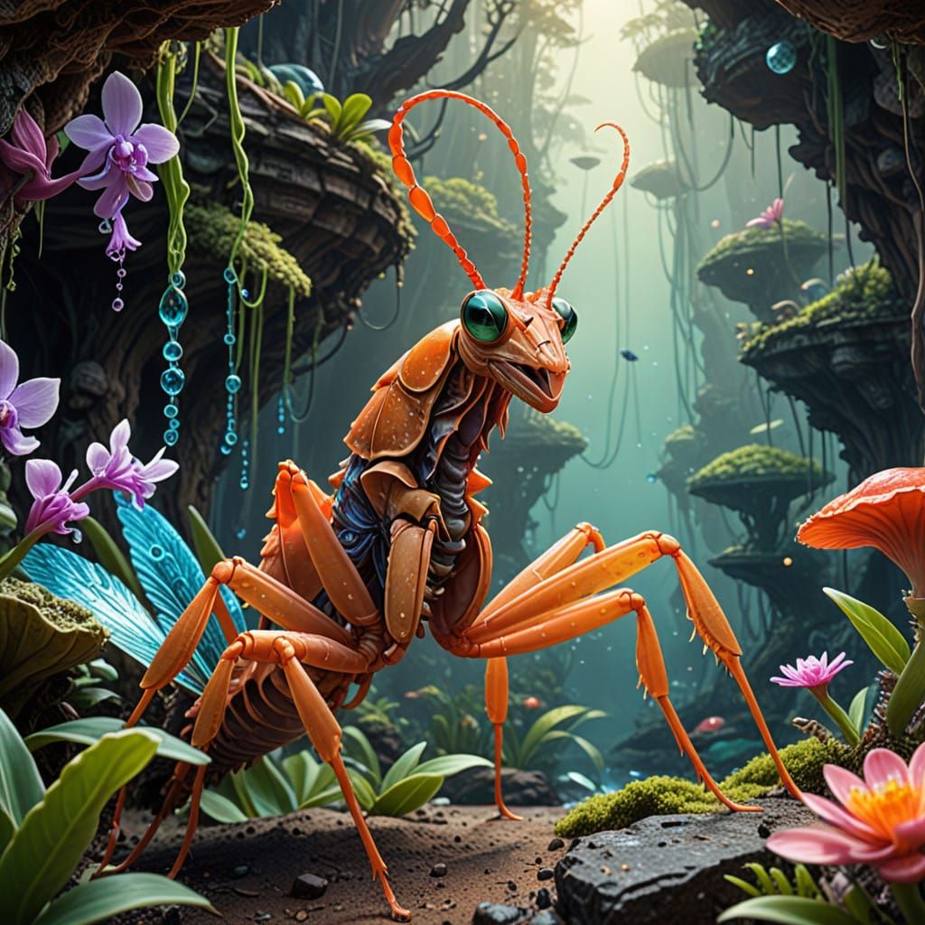 Intricate Alien Exoplanet with Speculative Xeno-Biological C...