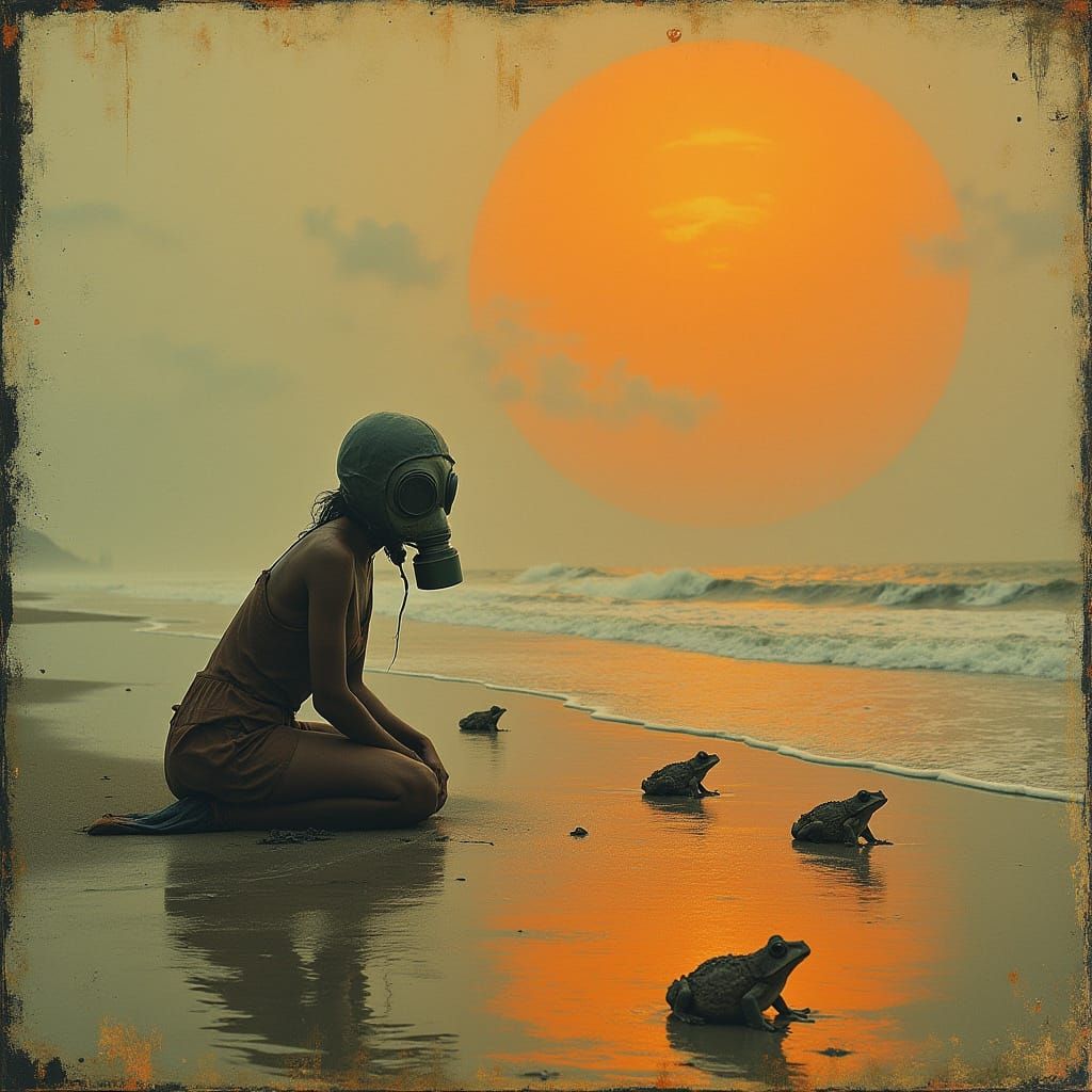 Woman Emerges from Dystopian Landscape in a Gritty, Surreal ...