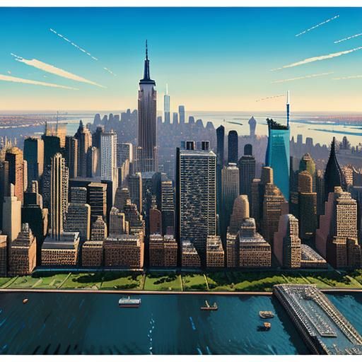 Pixel Art NYC Skyline