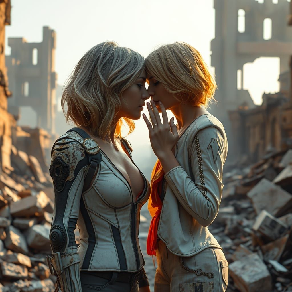 Alien City Ruins: A Moment of Tenderness