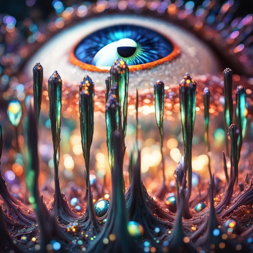 Macro Eyeball with Crystalline Mosaic Details