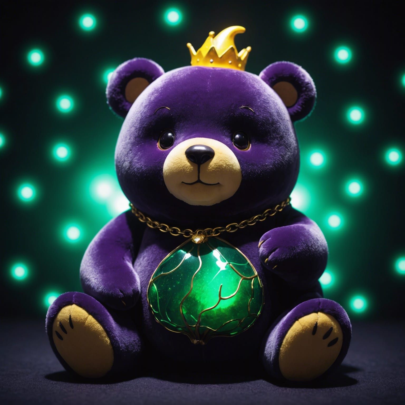 Chibi Emerald Bear Casts Plum Lightning: UV-Infrared Photo