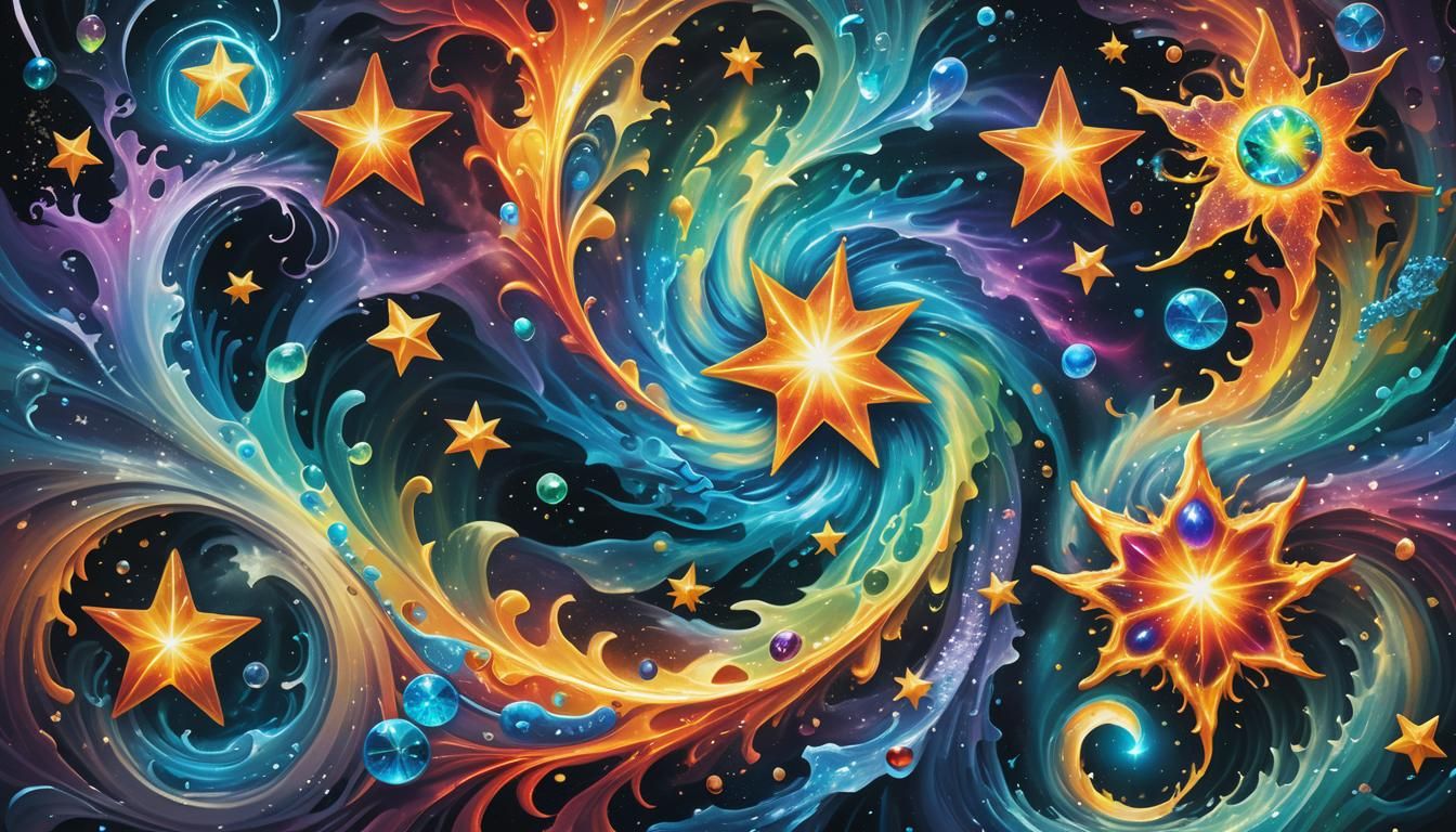 Surreal Plasma Maelstrom with Star Elementals