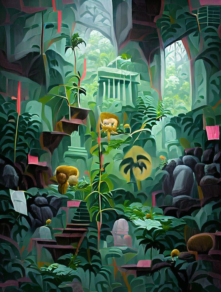 Lush Jungle Temple, Digital Fantasy Art