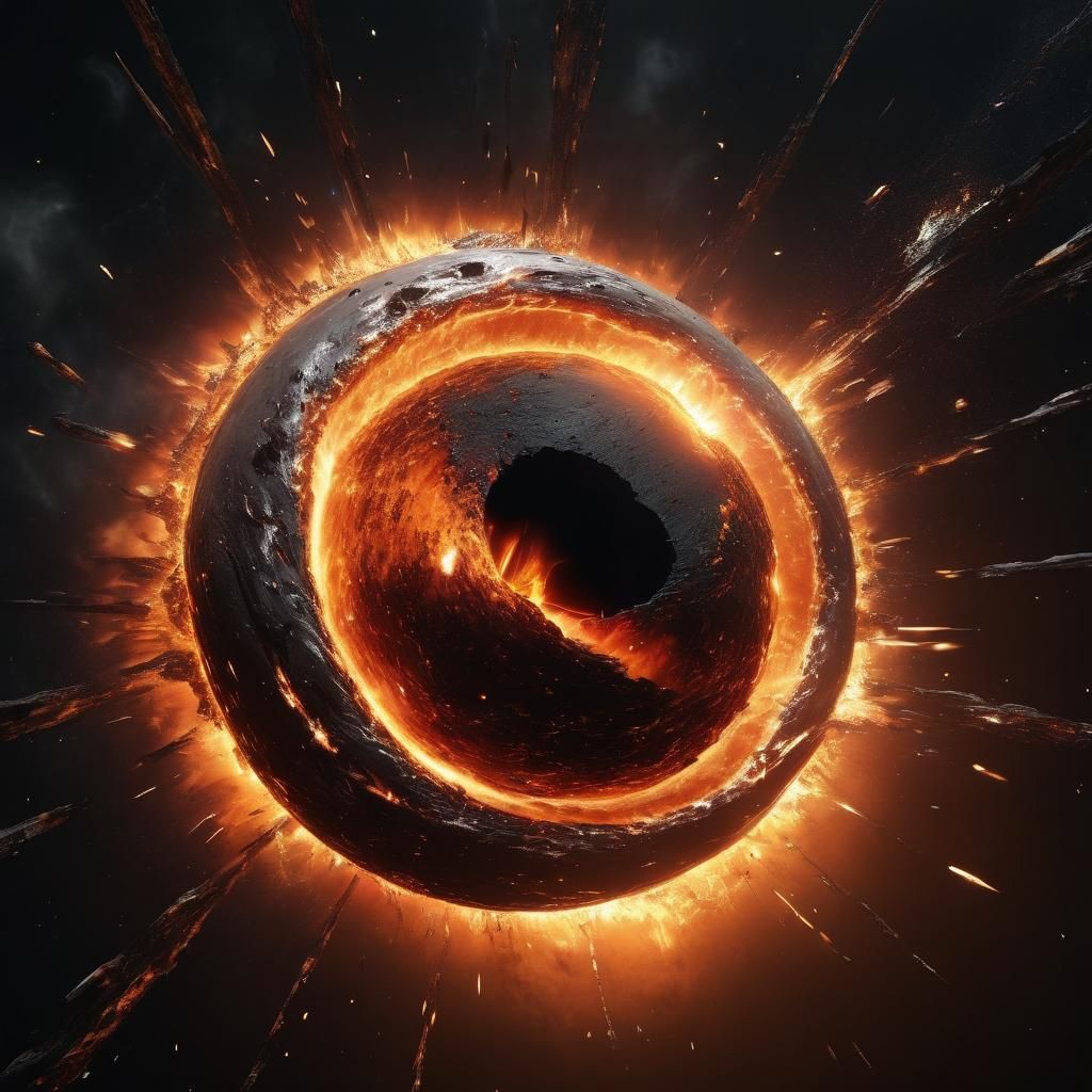 Black Hole Collision with Metal Planet in Deep Space