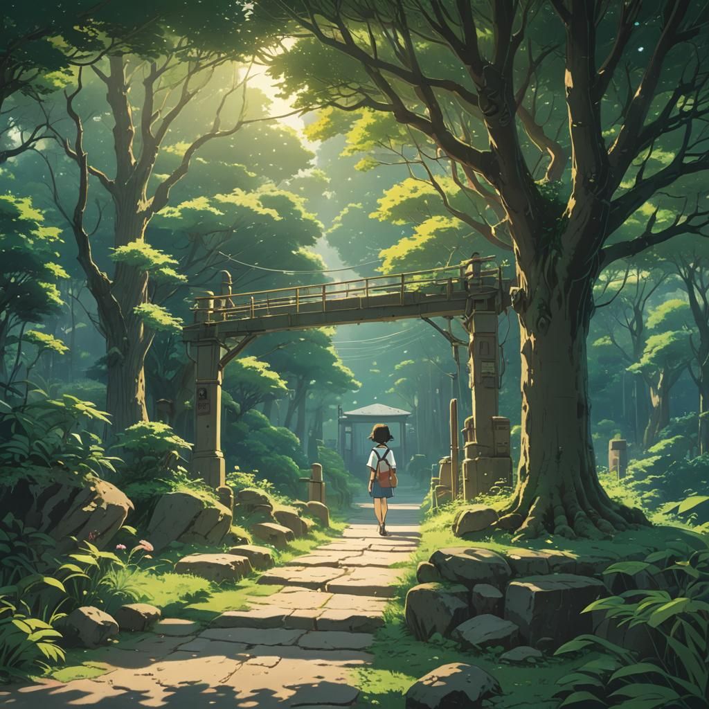 Anime Key Visual of Loneliness in Ghibli Style