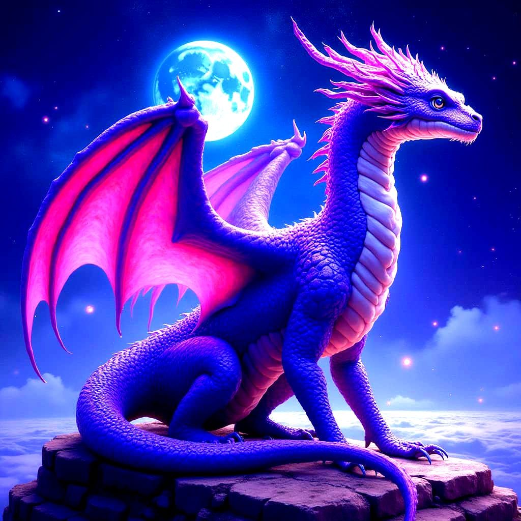 Galaxy Moon Dragon: Starry Celestial Aesthetic