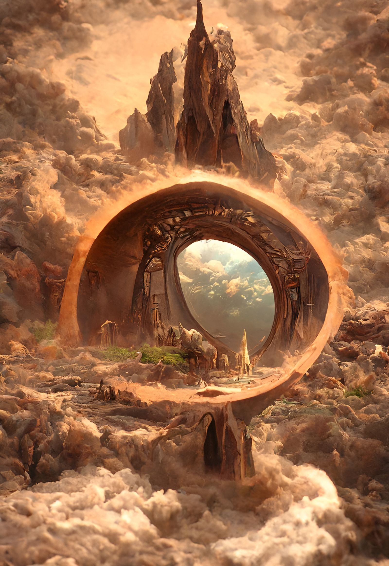 Circular Stargate Opens to Alien Metal World