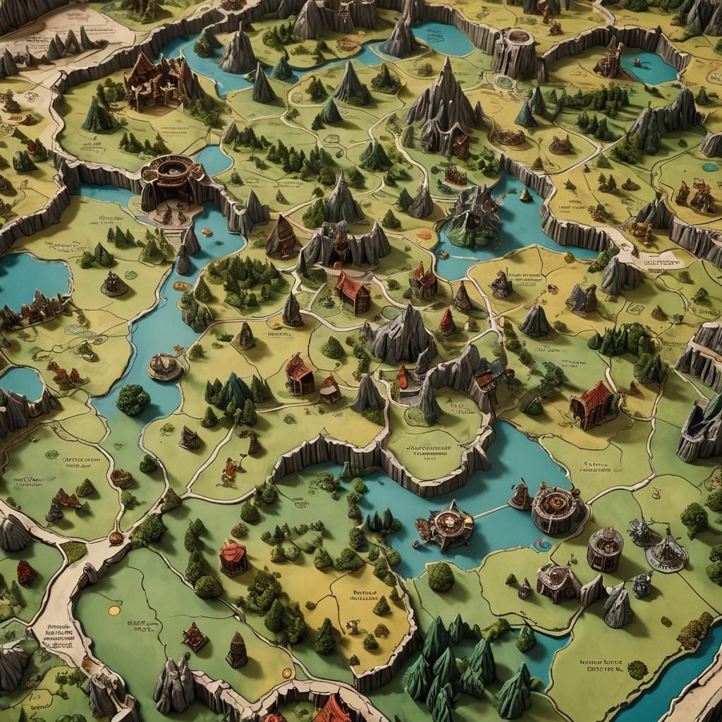 Middle Earth Board Game Design in Retro Style