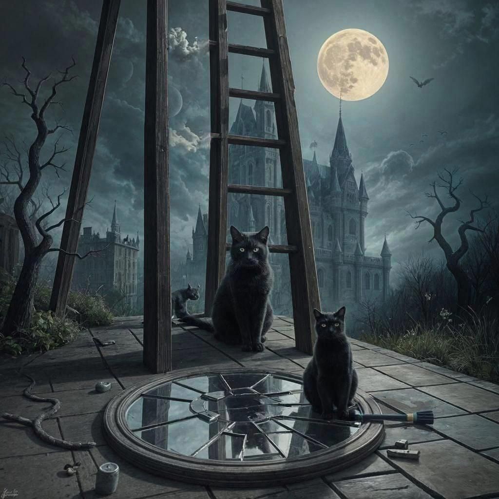 Black Cats - Check, Broken Mirror - Check, Under Ladder - Ch...