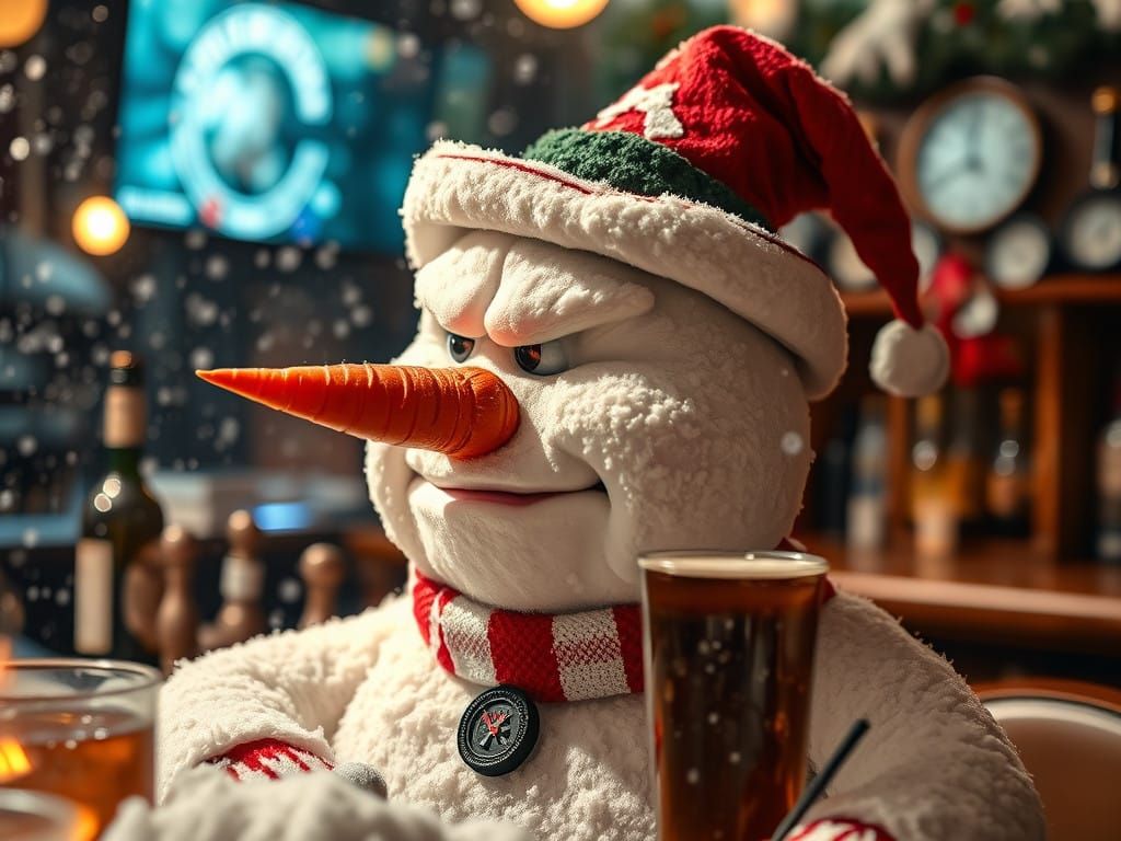 Frosty the Snowman in a Rowdy Christmas Brawl