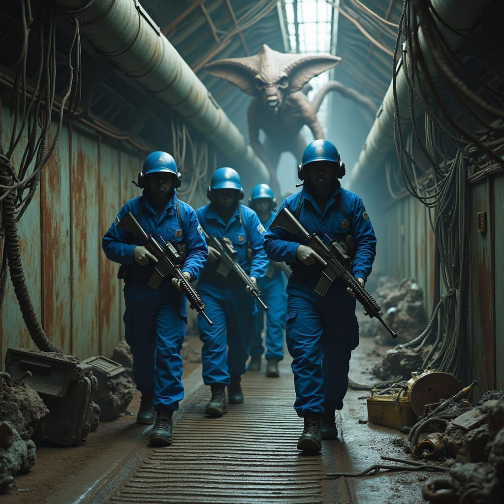 Industrial Dystopia: Figures in a Biomechanical Tunnel