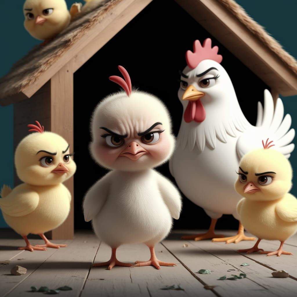 Grumpy Chick: A Theatrical CGI Scene