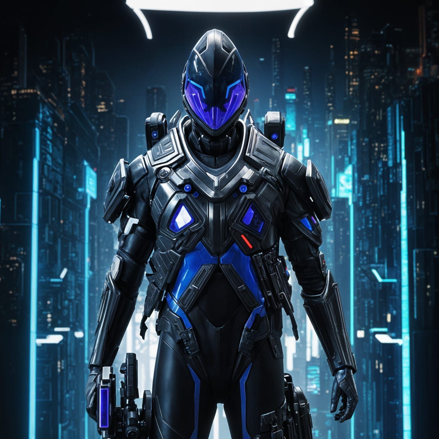 Futuristic Female Soldier with Jetpack in 3D Anime Style