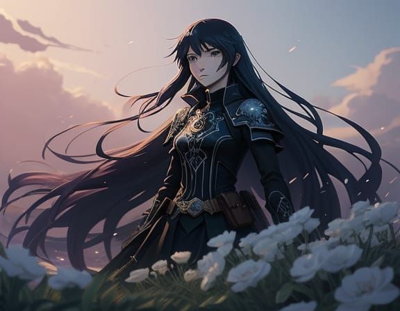 Rosethorn Battle Maiden in Makoto Shinkai's Ethereal Style