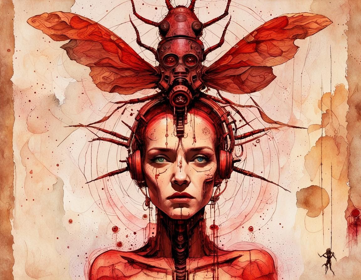 Dystopian Cybernetic Mind Reader in Gritty Sci-Fi Art