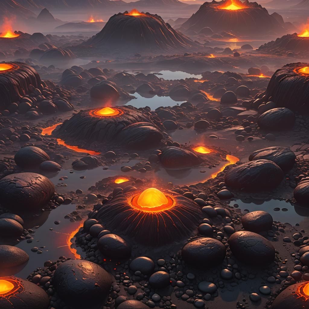 Glowing Pebble Radiates Light on Volcanic Island