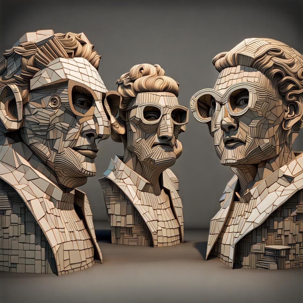 Abstract Composition in Cubist Style