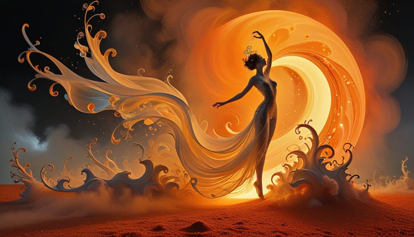 silly  deco nouveau sculpture Herbert Bayer  Gustav Klimt  elegant  fractal opart fog beautiful  shadows waves sculpture...