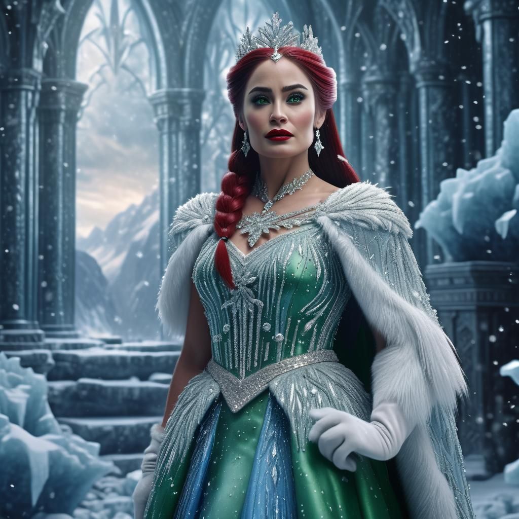 Nikki Bella as Snow Queen in Dark Fantasy Art