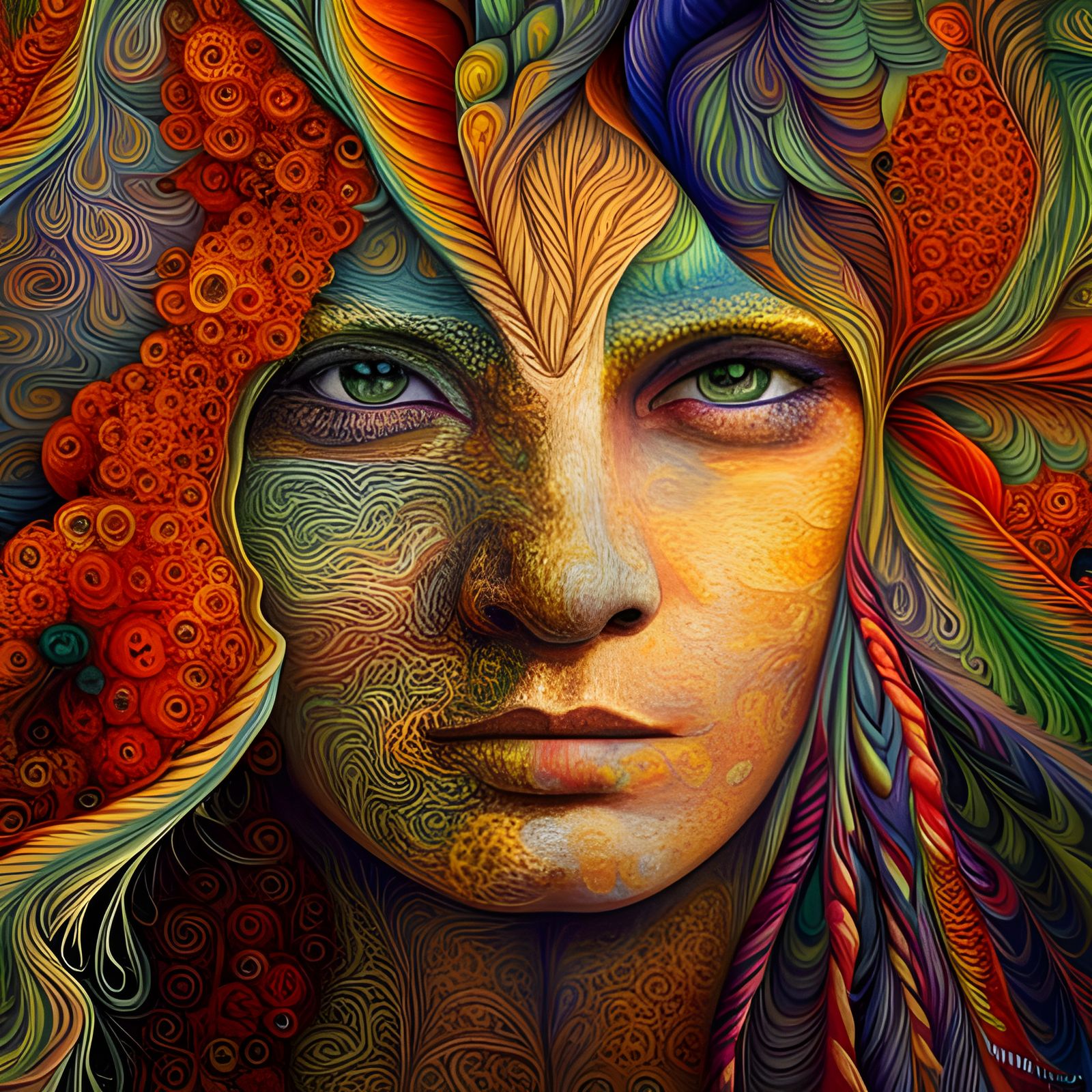 Faces Hidden in Colorful Trippy Nature Illusion