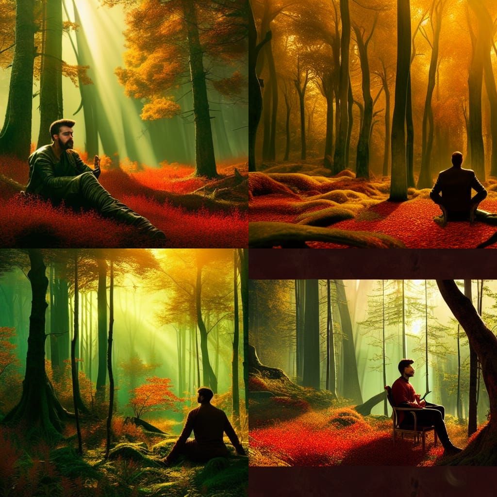 Man in Forest: Cinematic Digital Matte Painting