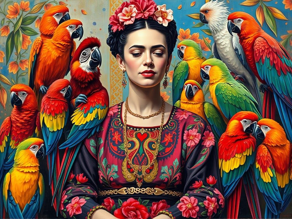 Serenely Seated Neo-Impressionist Self-Portrait