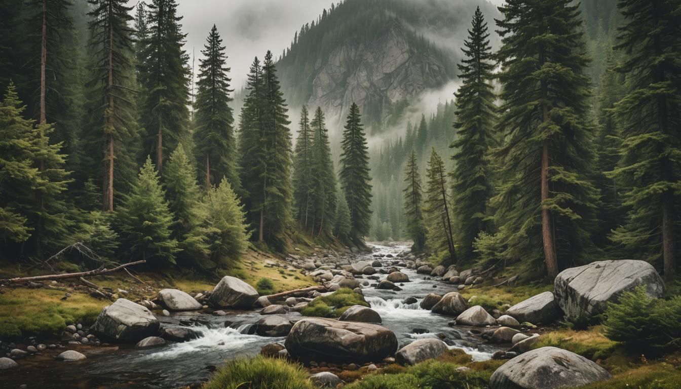 Misty Mountain Valley Landscape Photography