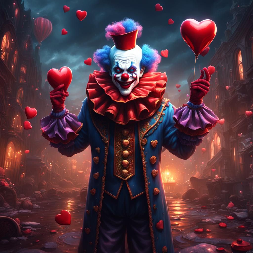Art the Clown's Valentine, Detailed Digital Painting