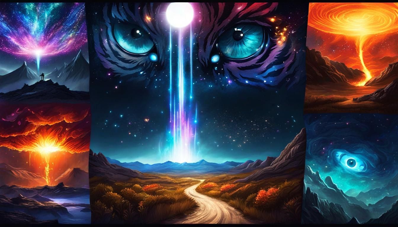 Cosmic Kawaii Tiger with Sparkling Eyes