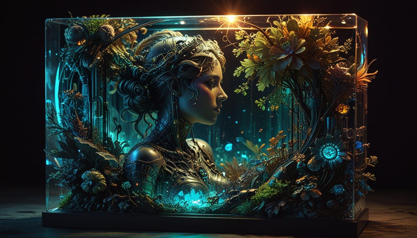 Lichtenberg Figure in Glass with Ethereal Lighting