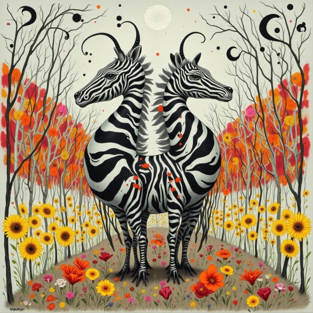 Dancing Zebras and Aliens in Cyberpunk Style