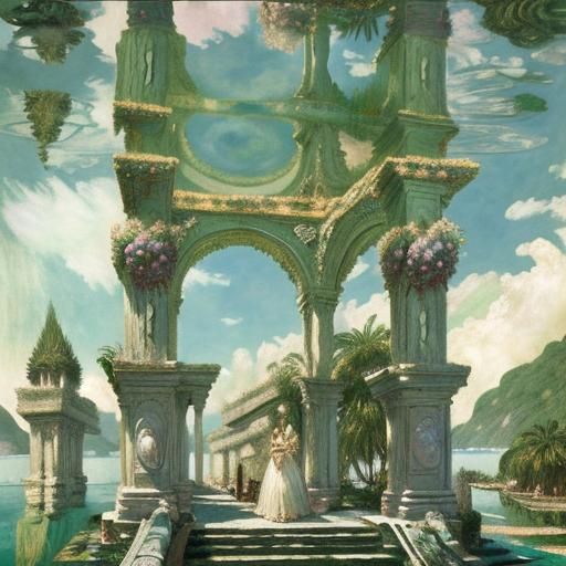 Crystal Girls by Torrent: A Surreal Digital Painting