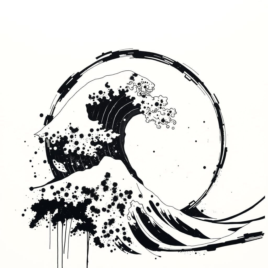 Aggressive Ram Head in Bold Black Lines on White