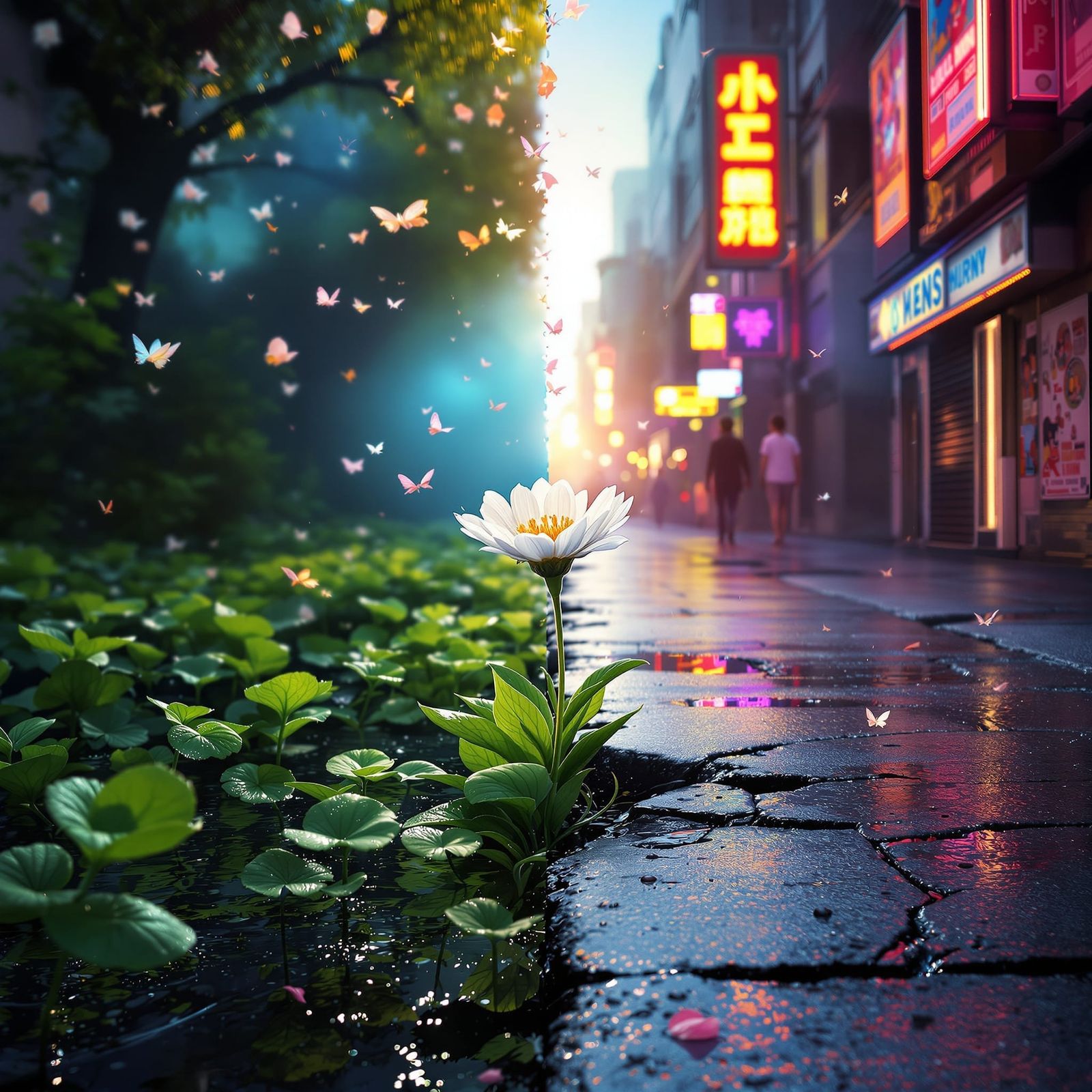 Neon Alley Meets Secret Garden