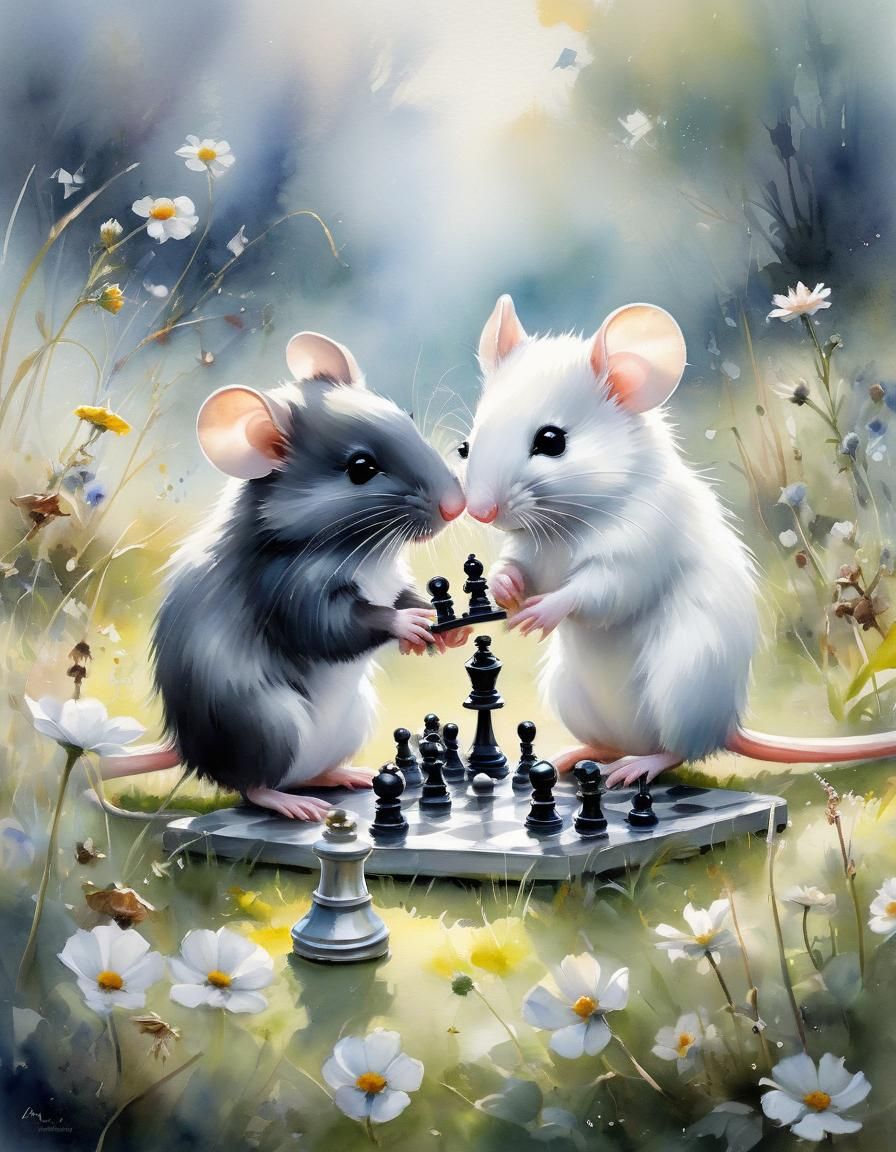 mice playing chess