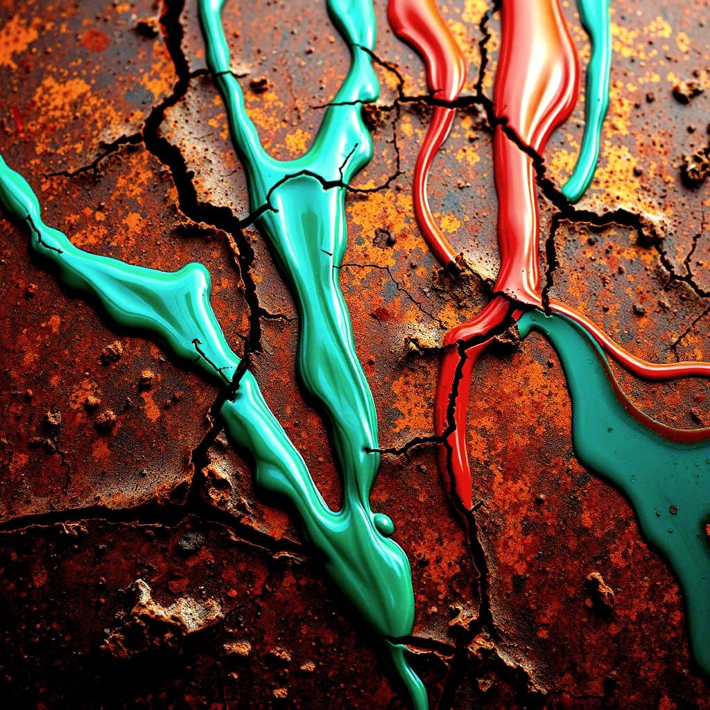 Rusted Metal Surface in Warm, Vivid Colors