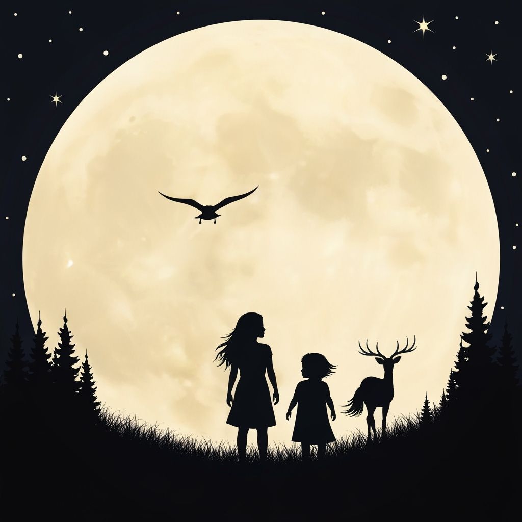Whimsical Moonlit Silhouette AI Art