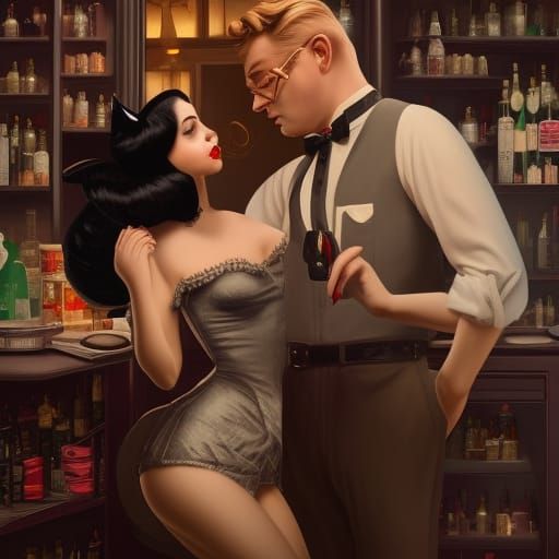 Siamese Cat and Bulldog Fall in Love: Noir Film