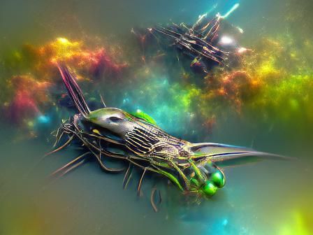 Insectoid Alien Warship: Bio-Mechanical Design
