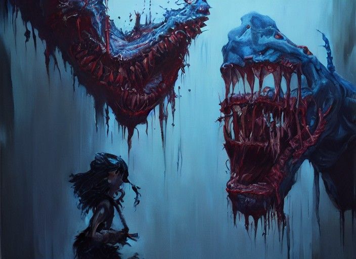 Horrific Scene in Oil Painting by Rutkowski