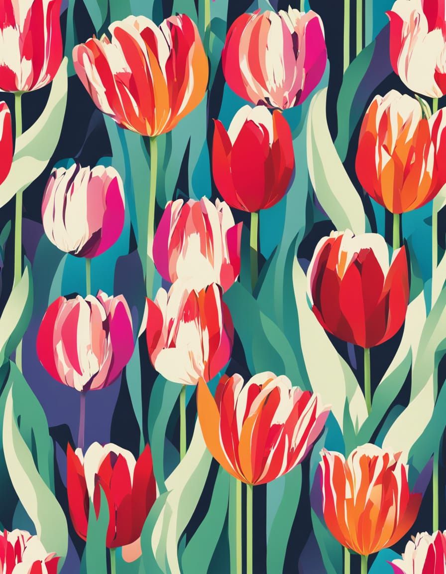 Vibrant Abstract Tulip Blooms