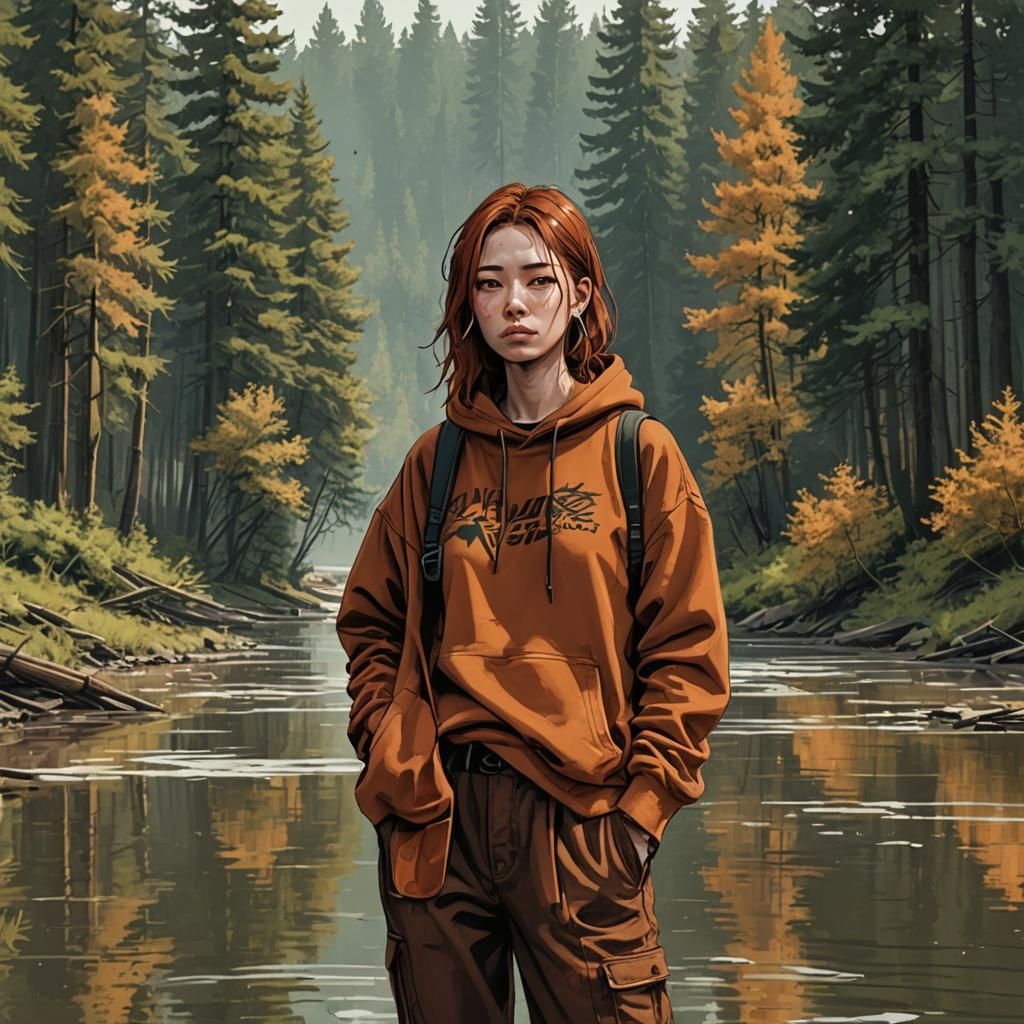 Cyberpunk Girl Crying by Forest River